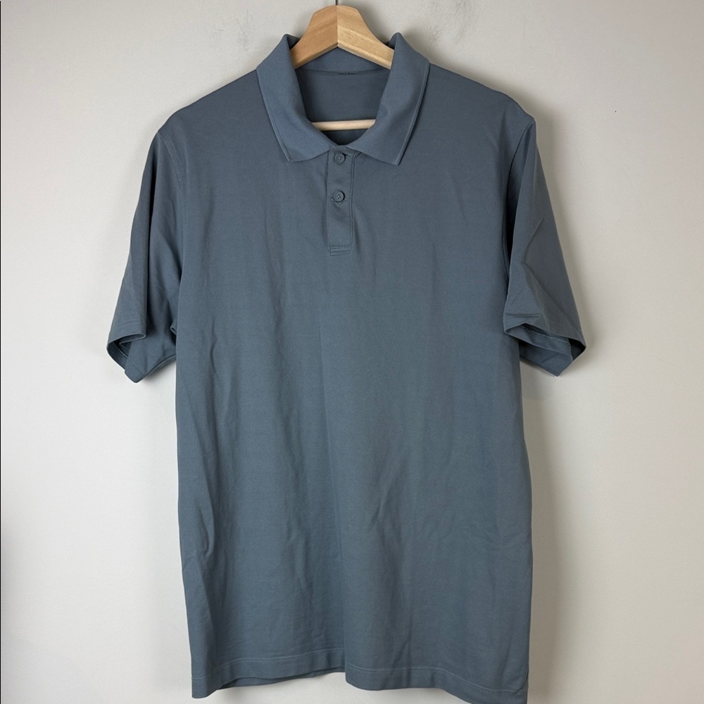 Lululemon Men's Gray/Blue Polo Shirt